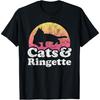 Katzen und Ringette Herren- oder Damen-Katzen-T-Shirt