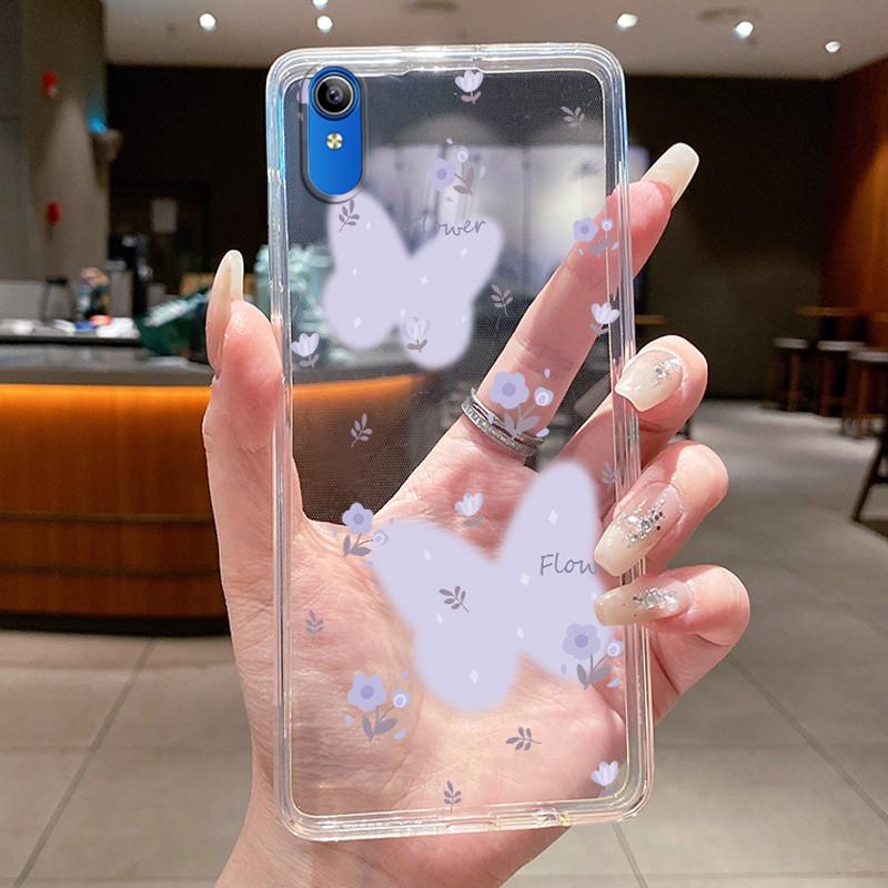 Para Vivo 2015 / Y91C / Y1S / 1820 Carcasa Transparente Nuevo Diseño Flor Silicona Suave Funda Parachoques Para VIVO Y91C/1820 TPU Funda para Teléfono