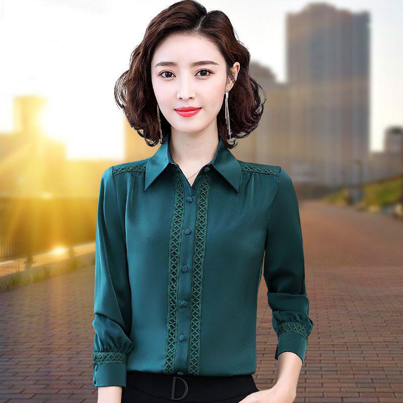 Camicie Primavera Autunno Per Donna Eleganti Casual Ufficio Signore Maniche Lunghe Top Bluse Vintage Camicie Donna