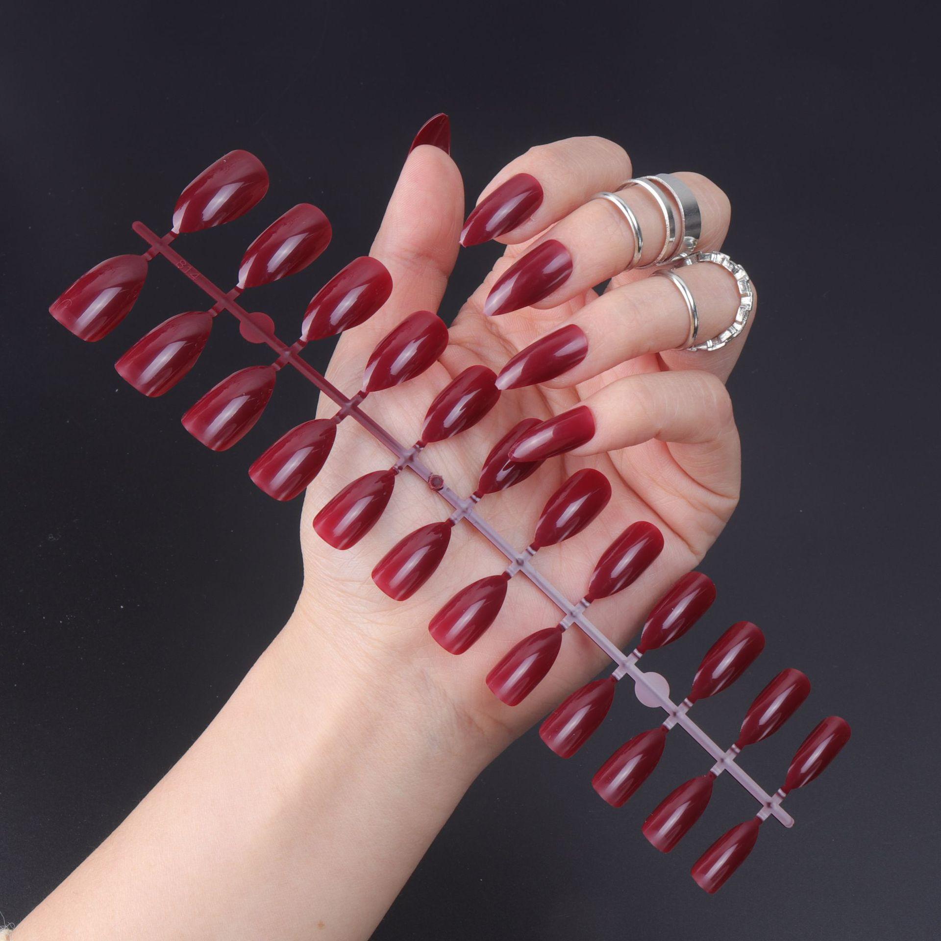 

24 шт./комплект DIY Quick Nails Глянцеві нігті з краплею води Одноколірні накладні нігті Багатокольорові смужки Готовий дизайн нігтів