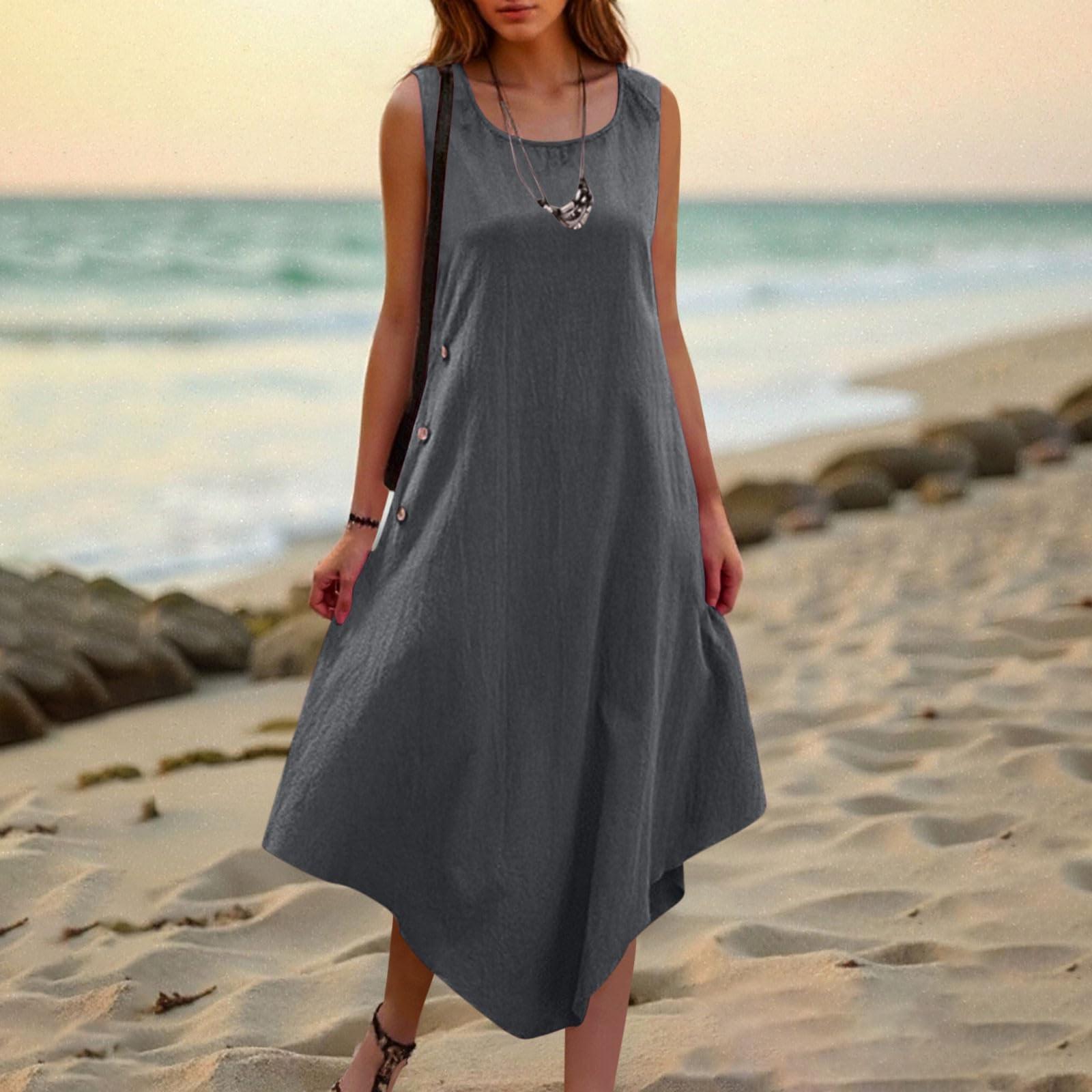 

Женское платье Модное Повседневное Однотонное Платье с Круглым Вырезом S