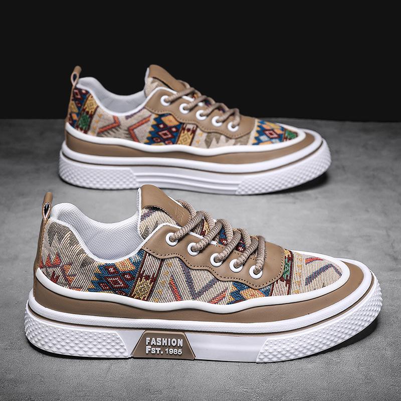 Mens Canvas Shoes Slip on Flat Outdoor Men Sneakers Lightweight Driving Loafers Breathable Male Casual Canvas Shoes Green Khaki