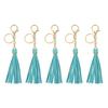 Uxcell 5-Piece Set of Leather Keychain Tassels for Women, Lobster Buckle Key Rings for Handbags, Wallets, and DIY Crafts, Mint Green