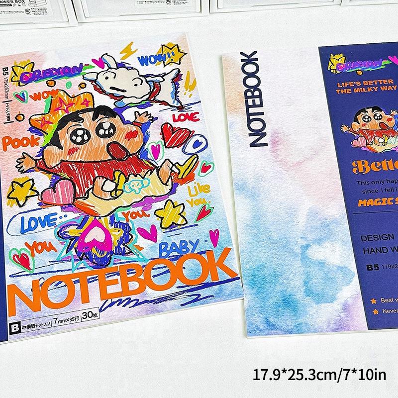 

B5 Cartoon Notebook Crayon Shin Chan Notebooks Diary Book School Students Journals Notebook Stationery Supplies Children s Gifts