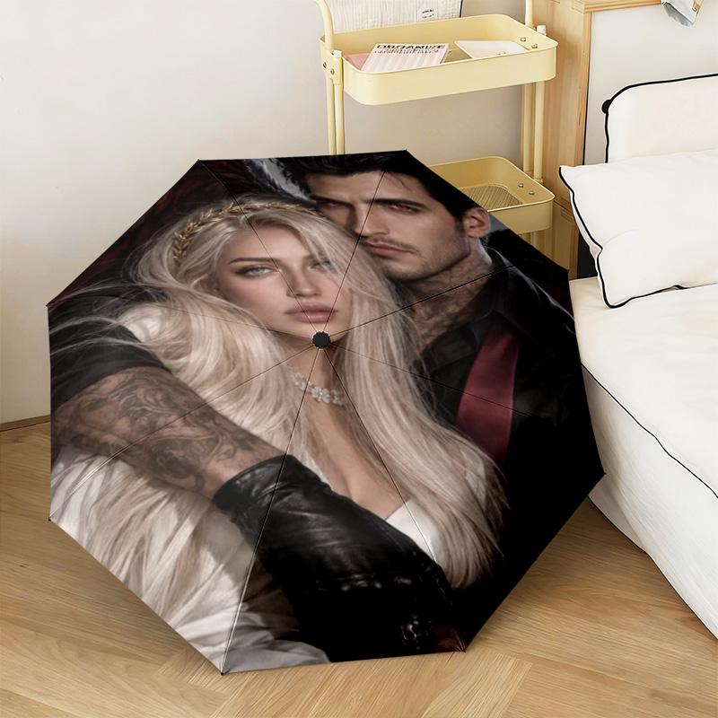 Lucifer Supernatural Drama Poster Automatic Umbrella Suitable Travel Portable Umbrella Outdoor Sun Shading Umbrella Gift Daily Essentials