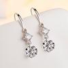 Time Naked Transparent Zircon Mid-length Women's Fashionable and Simple Earrings