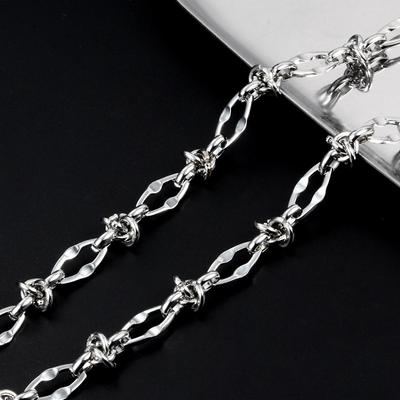 Stainless Steel Mother And Child Lip Chain Diy Jewelry Knotted Chain Simple Versatile Collarbone Chain, Titanium Steel Bracelet