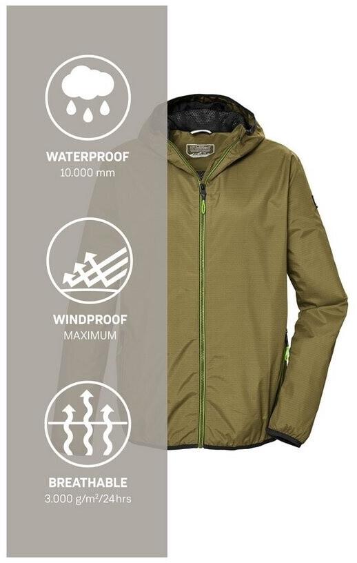 Killtec Jacket with Functional Hood Windproof and Waterproof Jacket Moss Green