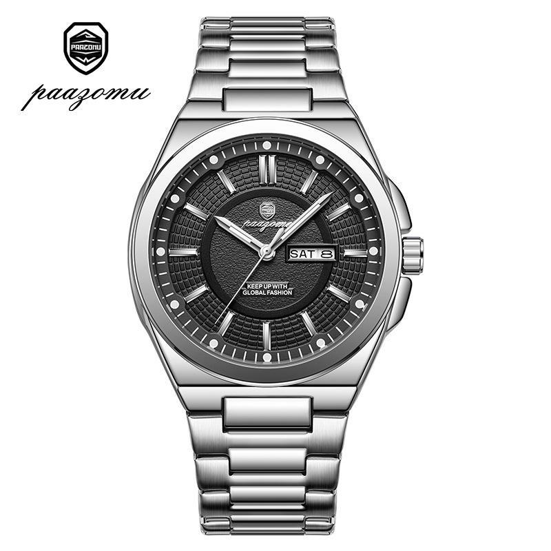 Fashion Classic Man Watch Waterproof Luminous Date Week Luxury Men Watch Stainless Steel Quartz Business Men's Watches