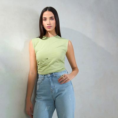 Virgio Women Regular Length Extended Fitted Fit Round Top