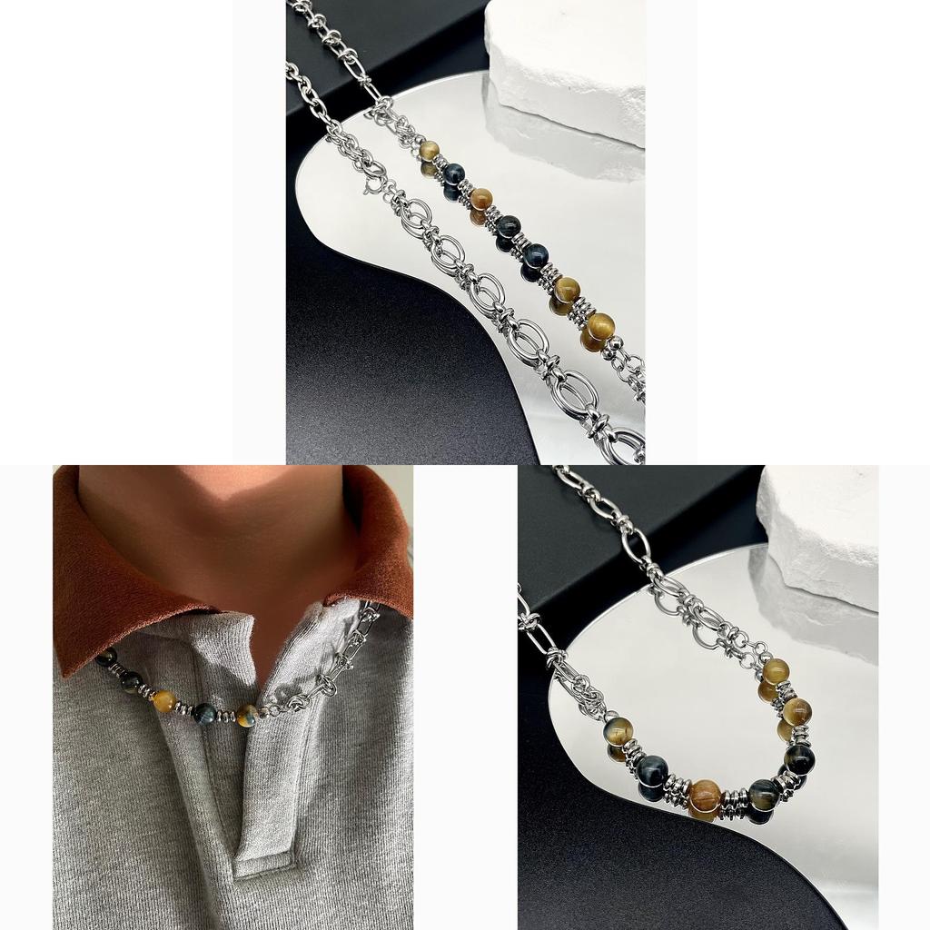 Elegant Stainless Steel Chain With Dreamy Stone Geometric Pendant For Daily Wear And Gift