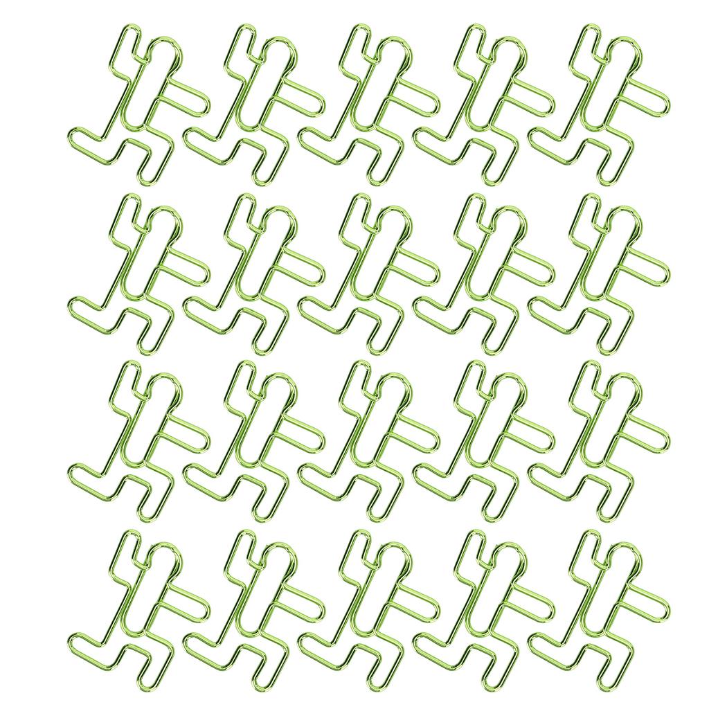20Pcs Cartoon Paperclip HumanShaped Creativity Metal Modeling Craft School Supplies Green