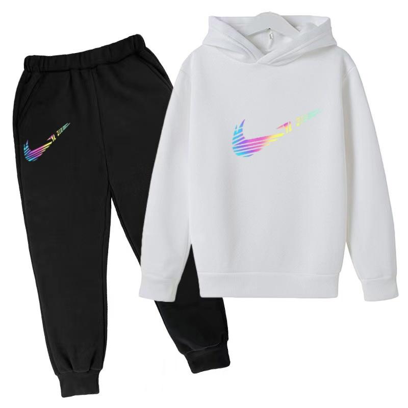 2026 Children Hoodie Letters Sports Pullover3-13Yrs Coat Sweatshirt+Pants -piece Set Boy Girl Toddler Clothes Fashion Set