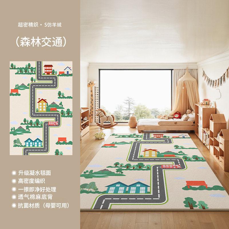 Decoración de Dormitorio Estilo Dibujos Animados Alfombra Grande Alfombras con Estampado de Animales para Sala de Estar Suave y Mullida Alfombrilla de Piso Infantil Alfombra de Felpa Espesa
