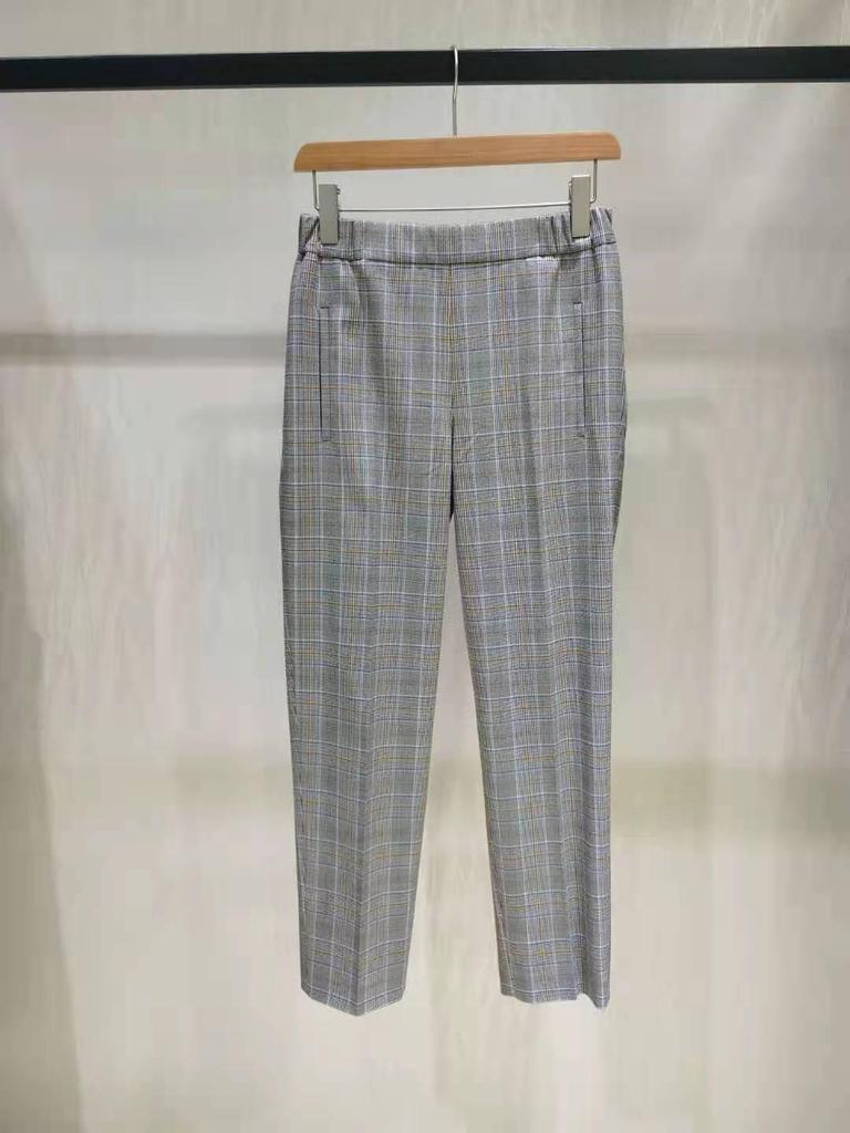 Classic British Style Plaid Straight-Leg Pants