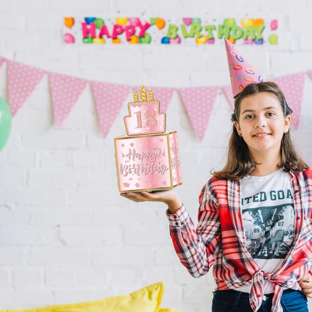 Überraschungs-Geburtstags-Geldziehbox-Dekoration - Happy Birthday Arrangement