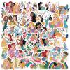 50 Princess Collaboration Stickers: Popular Cartoon Characters, Waterproof Adhesive Scrapbook Decorations