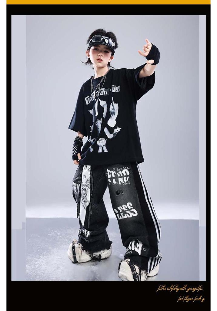 Kids' Hip Hop Street Dance Performance Wear - Trendy Summer Outfits for Boys and Girls