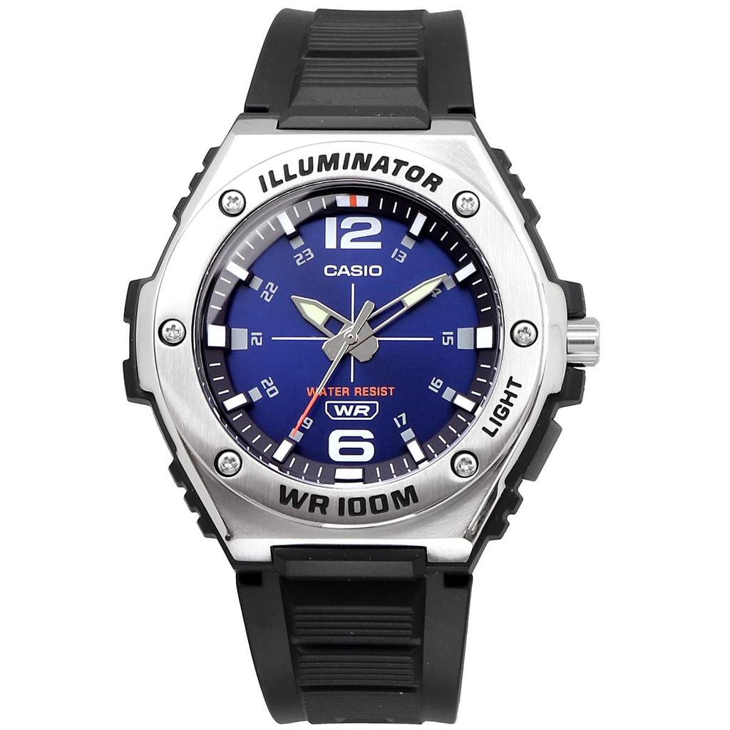 Casio MWA-100H-2AV Men's Standard Analog Quartz Watch with LED Light, Navy Blue, International Model [Parallel Import]