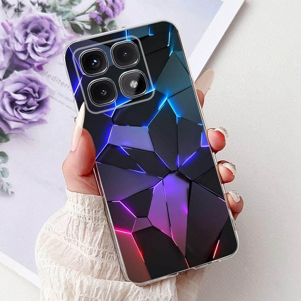 Clear For Xiaomi 14T Case Cover Luxury Cute Cat Fashion Flowers Funny Cool Painted Soft Phone Case 2406APNFAG