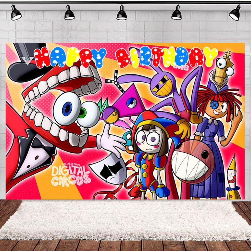 The Amazing Digital Circus Printing Design Background Fabric Kids Birthday Decor