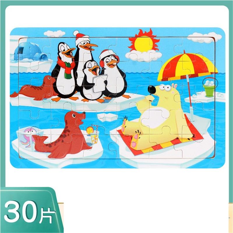 30 Piece Wooden Jigsaw 3d  Puzzle Kids Cartoon Animal Vehicle Puzzles Game Baby Early Learning Educational Toys  parenting skill