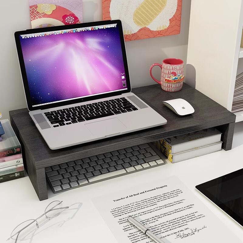 Double Layer Wooden Monitor Riser Stand