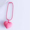 Korean Colorful Heart Keychain Kawaii Candy Color Heart Pendant Silicone Heart Keyring  Bag Hanging