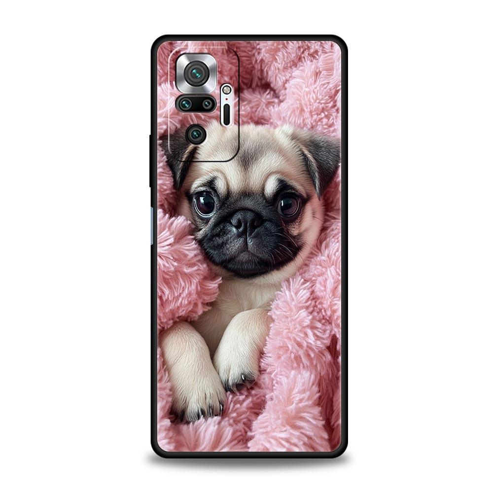 Phone Case For Xiaomi Redmi Note 14 13 12 5G 11 10 Pro Plus 4G 9S 9 14C 13C 12C 10C 9C 9A Soft TPU Cover Cute Pug Dog