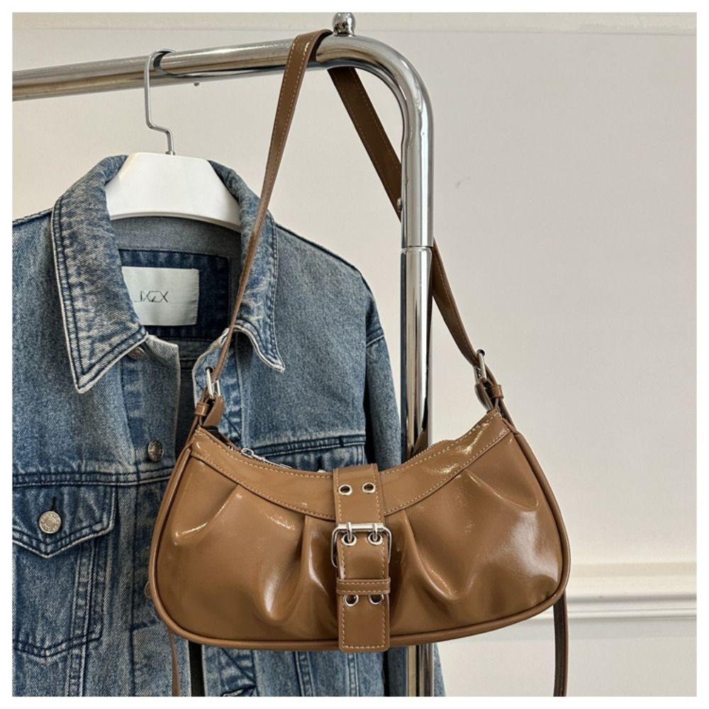 Pu Leather Buckle Armpit Bag Designer Spicy Girl Handbag Fashion Y2k Shoulder Bag Women