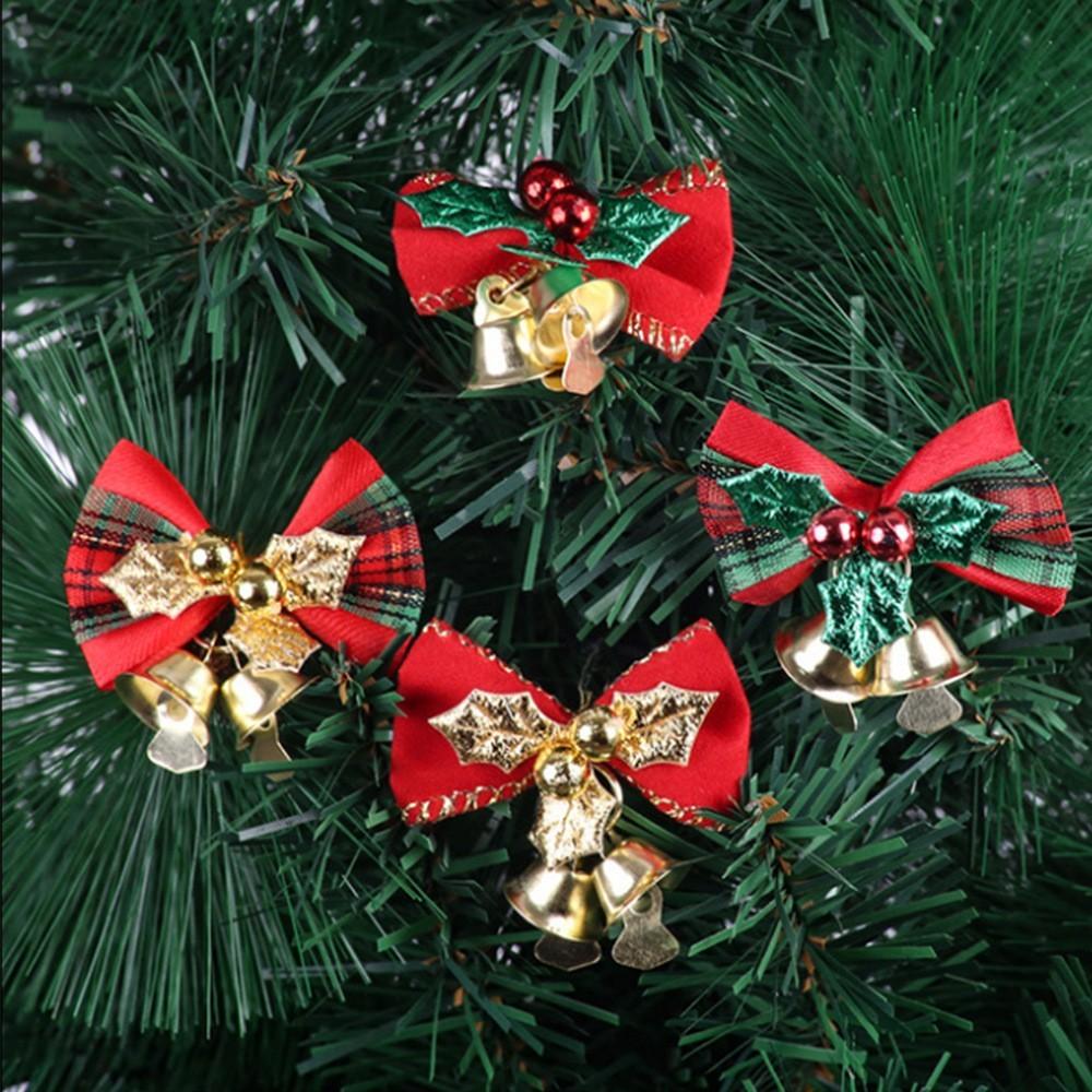 

Stylish Mini Christmas Bow Bells In Rich Fabric Perfect For Holiday Embellishments Wreath