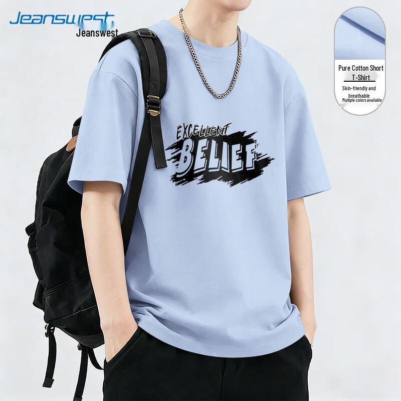 

Jeanswest Men s Breathable Pure Cotton Short Sleeve T-Shirt 2XL