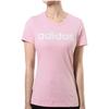 Adidas Letter Logo Print Loose Sports Crew Neck Short Sleeve T-Shirt Women Tops Pink DW7945
