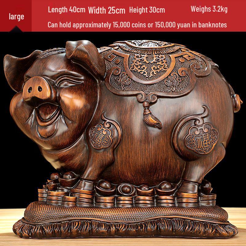 Gold Pig Coin Bank: Wealth-Attracting Figurine for All Ages - Perfect Year of the Pig or Birthday Gift