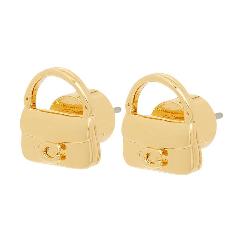 COACH Bag design brass earrings women s gold