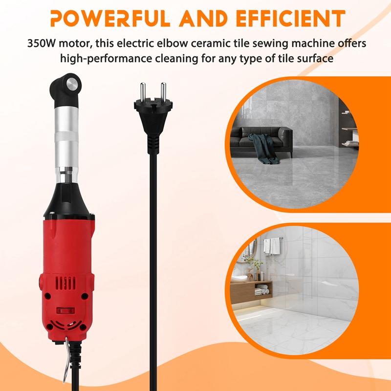 350W 90 Degree Speed Adjustable Electric Elbow Ceramic Tile Sewing Machine Tile Cleaning Tools