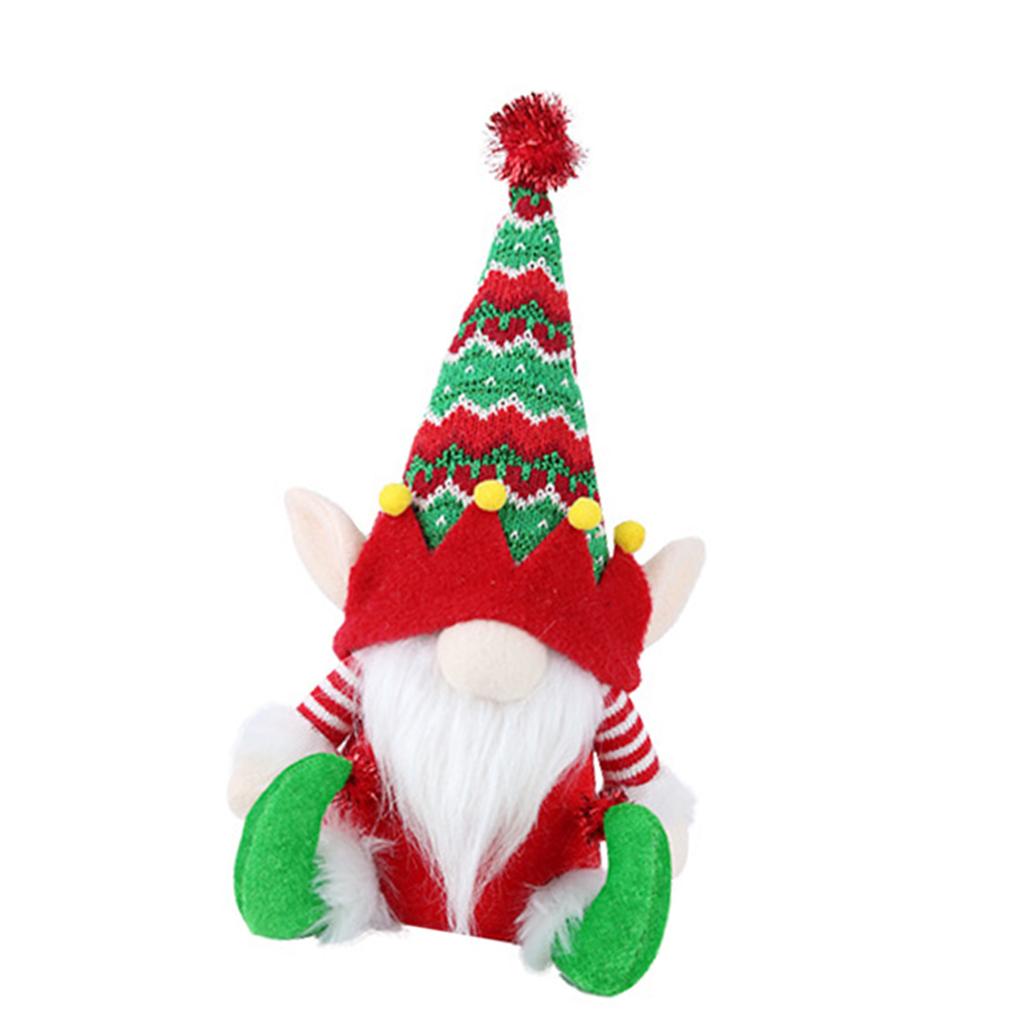Christmas Plush Santa Gnomes Figurine with Long Hat Handcraft Stuffed Dolls for Holiday Party Decors Table Ornament
