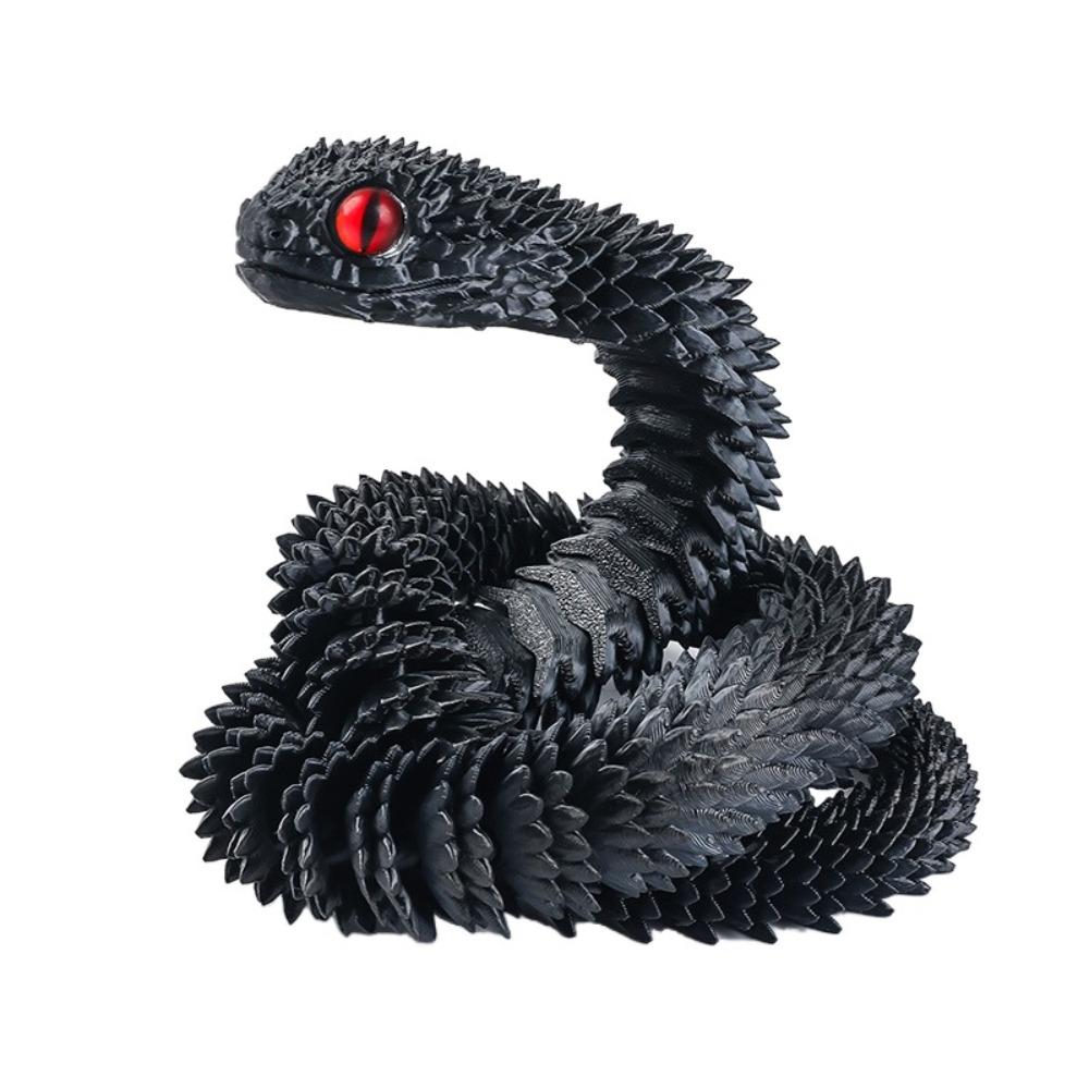 3D Printed Snake Toys Snake Egg Candy Color 3D Printed Snake Egg Flower Rotatable Animal Simulation Model Joint Action Figure