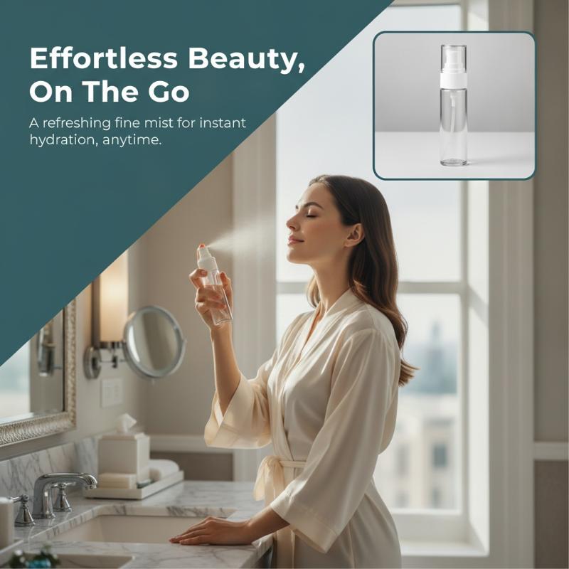 Clear Plastic Vacuum Spray Bottle Portable Travel Pump Lotion Jar 15/30ml Reusable Leak Proof for Toiletry Cosmetic Packing