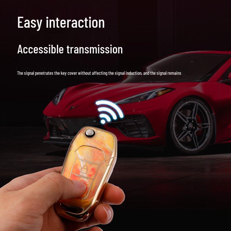 Guochao Ford Car Key Case for Focus, Escort, Mondeo, Edge, Ecosport - TPU Full Protection