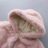 Winter Girls Coat Super Warm Mink Fur Padded Thickened Long Sleeve Hooded Coats Baby Kids Children Jacket Plush Outerwear