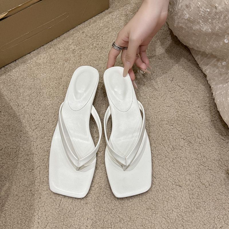 Large Size Flip-flops Women's New Stiletto Flip-flops Women's One-pedal Outer Wear Women's Size 43 Cool Slippers
