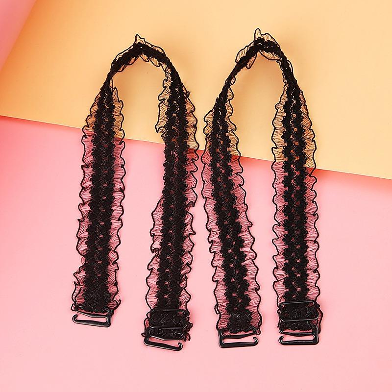 Adjustable Lace Underwear Shoulder Straps Women Elastic Stretch Bra Non-slip Mesh Hollowed Flower Shoulder Straps Accessories