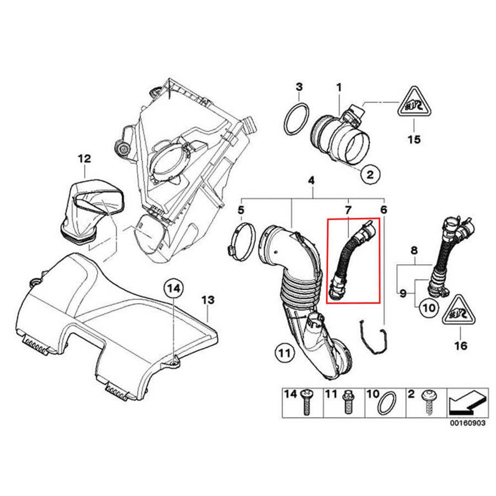 Cam Cover Air Filter Intake Breather Pipe For 3 SERIES E90/E91/E92/E93 2004-2013