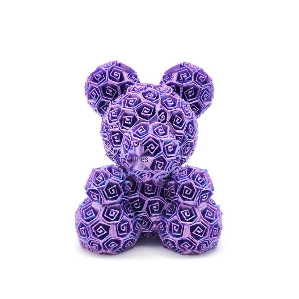 3D Printed Rose Bear Desktop Ornament - Valentine's Day or Birthday Gift Souvenir