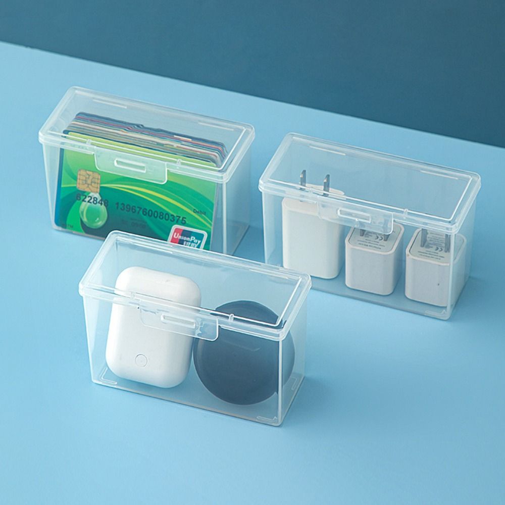 Transparent Transparent Organizer Box PP Plastic Photo Storage Box Home Office