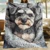 Schnauzer Lover Flannel Throw Blanket,Soft Warm Dog Themed Blanket for Couch Bed, Durable Lightweight Travel Gift for Pet Owners