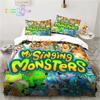 My Singing Monsters Video Game Cartoon Bedding Set Single Twin Full Queen King Size Bed Set Adult Kid Bedroom Bedding Gift