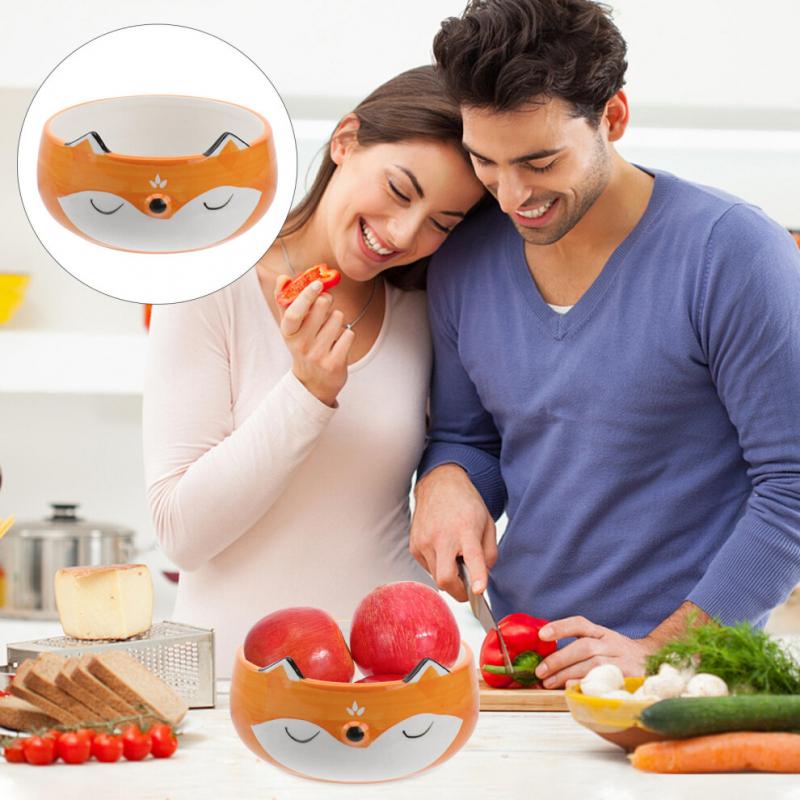 1pc Salad Bowl Soup Bowls Child Ceramics Fruit Tray Cartoon