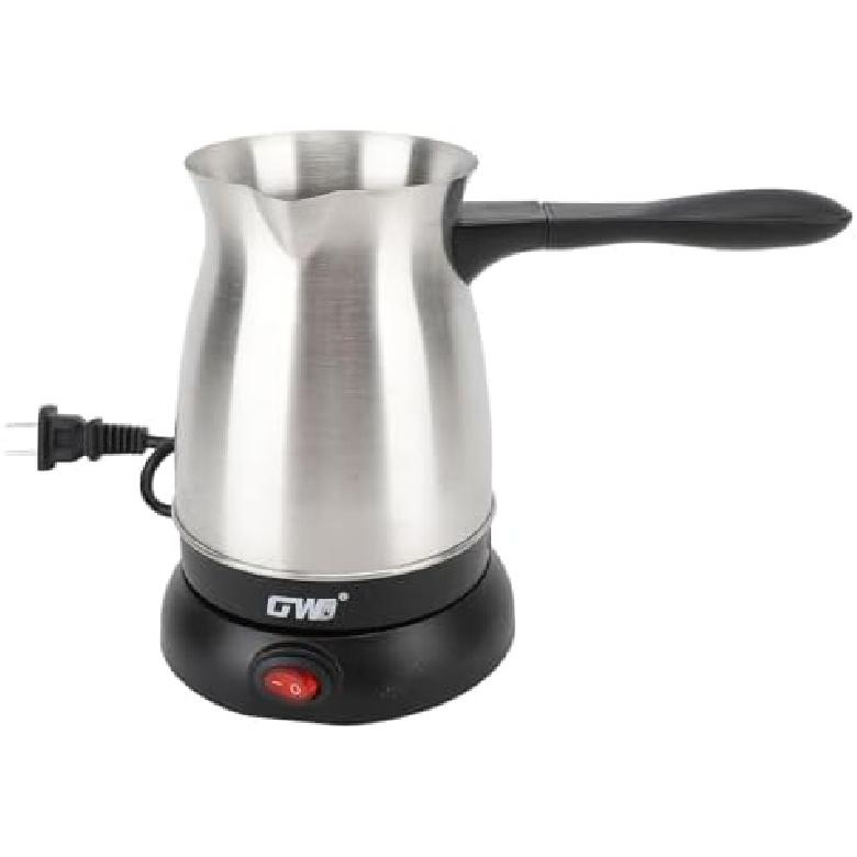 Sanpyl Turkish Coffee Pot, Stainless Steel Arabic, Greek & Turkish Electric Coffee Maker Machine Pot, 600ml Coffee Tea Warmer Kettle with Removable GW-8053